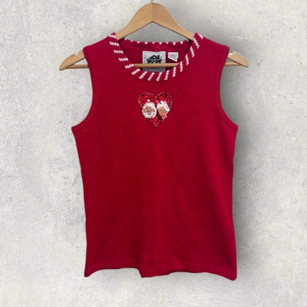 Storybook knits Christmas Mr & Mrs Claus sequin tank